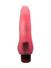 Розовый гелевый вибратор с шипами у основания - 17,8 см. - 