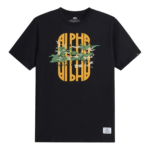 Футболка Alpha Industries Alpha Camo Tee Black (Черная)