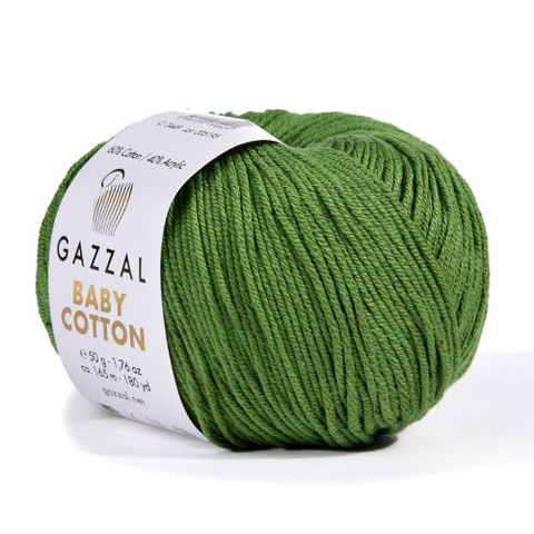 Пряжа Gazzal Baby Cotton 3449 трава