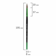 Кисти BRAUBERG PREMIUM, набор 5шт, из ворса пони, круглые №1,2,3,4,5, блистер