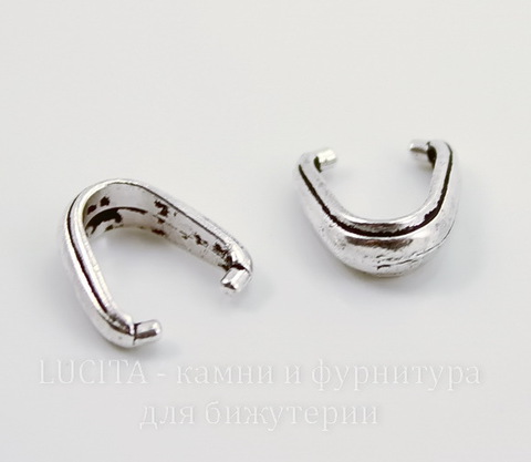 Держатель для кулона TierraCast "Nouveau" 12х8х4 мм (цвет-античное серебро)