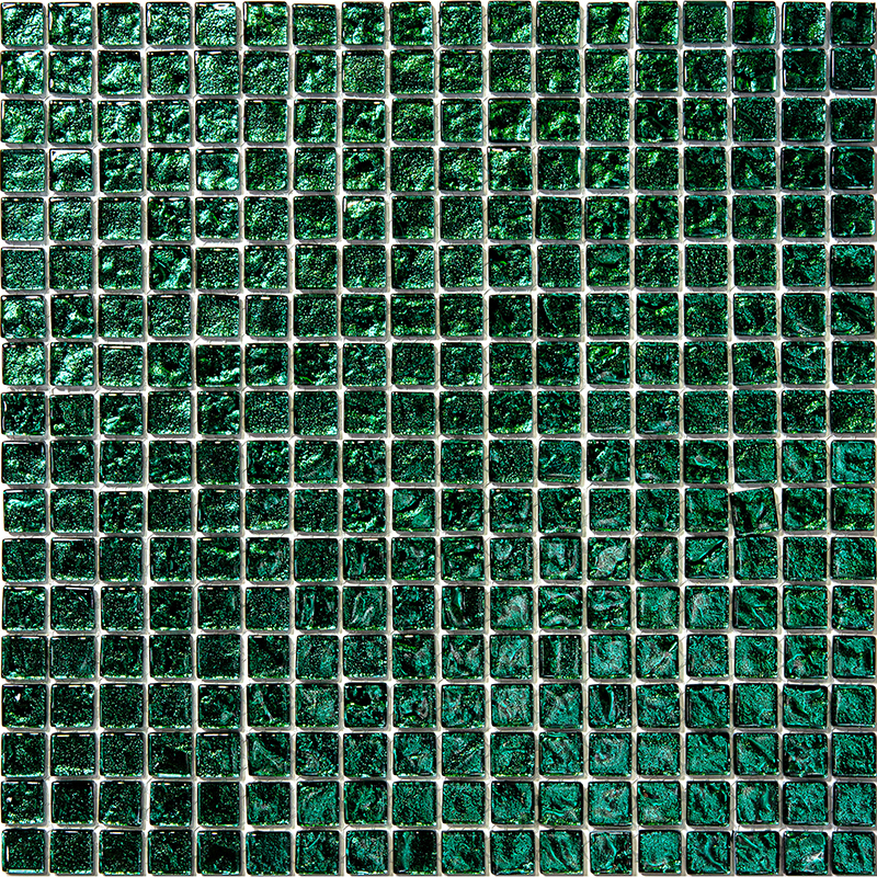 BSA-09-15 Стеклянная мозаичная плитка Natural Crystal зеленый квадрат глянцевый