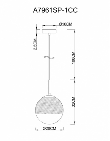 Подвесной светильник Arte Lamp JUPITER chrome A7961SP-1CC