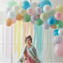 Сет из шаров со стримерс "Pastel" (50 шаров + 25 лент)
