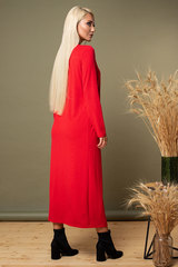 Длинное платье цвета красный меланж