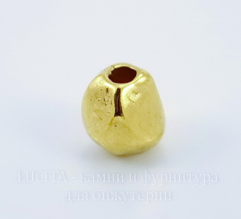 Бусина металлическая "Фриформ" 10х9 мм (цвет - античное золото)