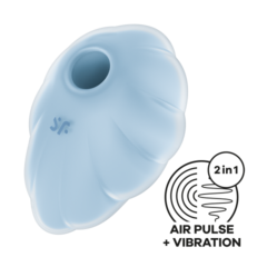 Стимулятор клитора с вибрацией и воздушной стимуляцией Satisfyer Cloud Dancer голубой
