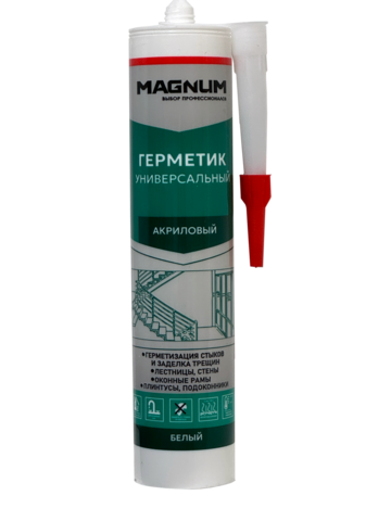 Герметик акриловый MAGNUM белый, 280мл (уп - 24шт)