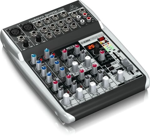 Behringer QX1002USB аналоговый микшер, 10 каналов, 2 мик. + 4 лин. стерео, 1 AUX, DSP FX Klark Teknik, USB-audio, Main L/R- Jack, 2 компрессора