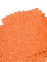 Фоамиран глиттерный, р. 20х30 см, 2 мм, оранжевый