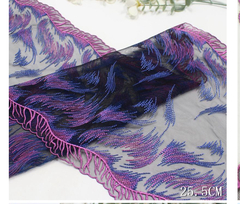 Вышивка на сетке темно-синяя/фиолетовая 25 см