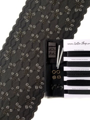 Набор кружевной черный/золото