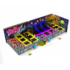 Батутная арена «КосмоЛенд» 22×8 м, 15 батутов, с поролоновой ямой
