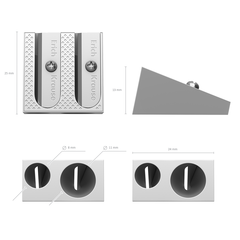 Точилка металлическая Erich Krause "Ferro Color", 2 отверстия, алюминиевая, пластиковая банка