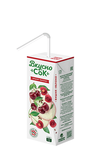 Напиток ВКУСНО СОК яблоко-вишня 0,2л