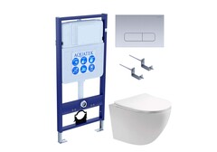 Aquatek SET Aquatek ЕВРОПА T KDI14 SET Aquatek ЕВРОПА T KDI14 (рама Aquatek Standard INS-0000012 с клавишей KDI-0000014 и крепежом KKI-0000002+унитаз AQ1900T-00 с тонким сиденьем sc) фото