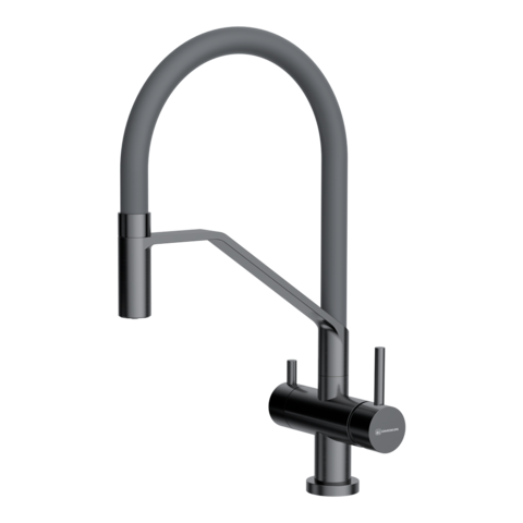 Omoikiri 4994545 Смеситель Akeno-GM-GR латунь/вороненая сталь/серый