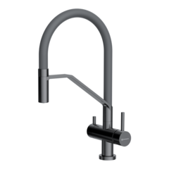 Omoikiri 4994545 Смеситель Akeno-GM-GR латунь/вороненая сталь/серый фото