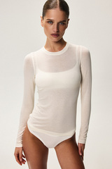 Лонгслив с добавлением кашемира Белый