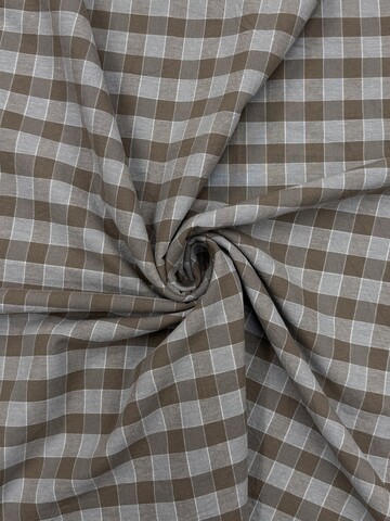 Хлопок вареный 250 см, клетка серая-хаки, 1,5 см