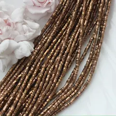 Гематин гематит, шестигранные бусины, 3*1 мм, шоколад, 1 нить, ГМ097