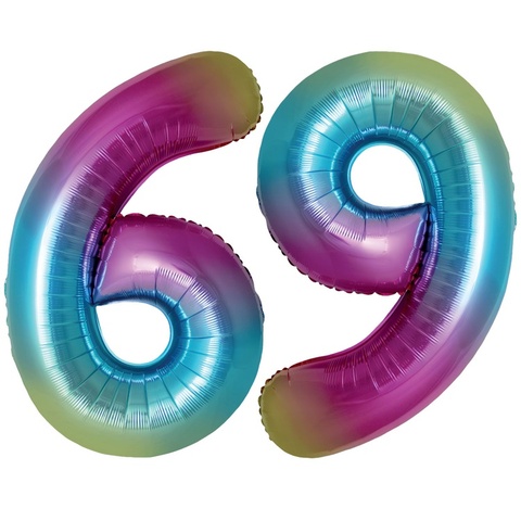 Цифры радужные градиент слим, 102 см