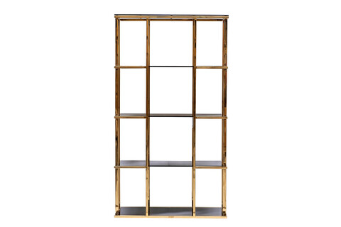 Стеллаж Garda Decor золотистый, темн.ст. 100*40*180 см
