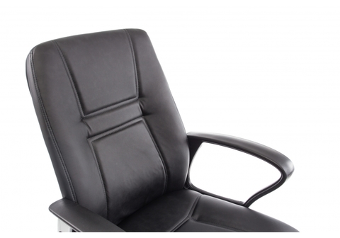 Офисное кресло для персонала и руководителя Компьютерное Blanes черное 63*63*110 Хромированный металл /Черный кожзам