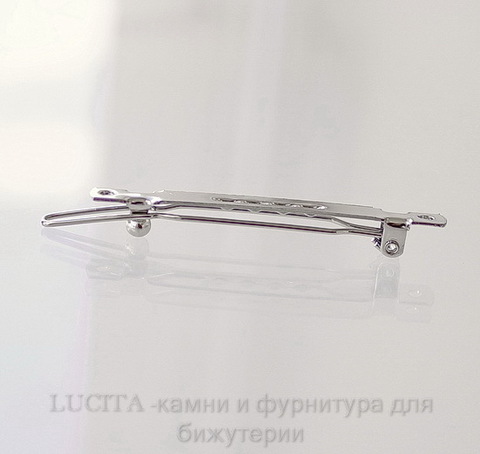 Основа для заколки с зажимом, 57х5 мм (цвет - античное серебро)