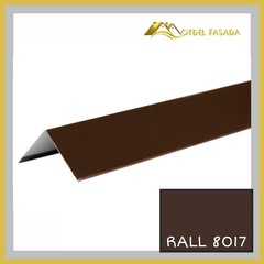 Планка угла внешнего простая 10*75*75*10 RALL 8017-Шоколадно-коричневый 2м