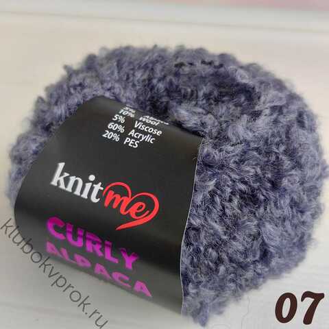 KNIT ME CURLY ALPACA KC07, Серый синий