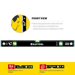 KRAFTOOL 600 мм, с зеркальным глазком, уровень (34781-60)
