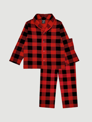 Пижама с воротником Mjölk Клетка красная