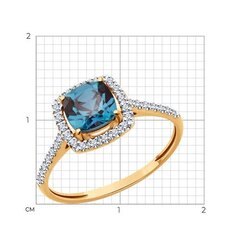 Кольцо из золота 585 пробы с бриллиантами и александритом