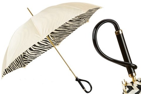 Зонт-трость Pasotti - Ivory Umbrella with Zebrine Interior, Double Cloth, Италия.