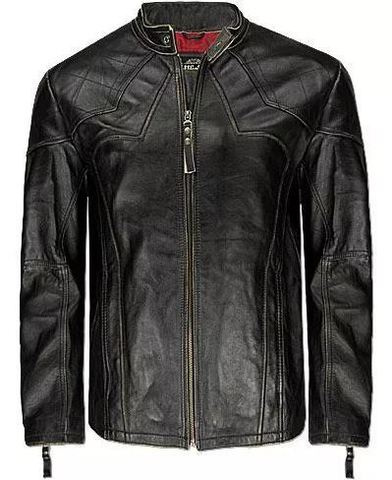 Affliction | Куртка мужская кожаная Silent Black A1212BLK перед