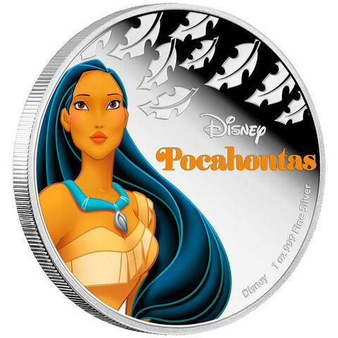Ниуэ 2016, 2 доллара, серебро. Дисней, принцессы. Покахонтас