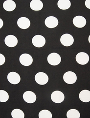 Ткань штапель принт Горох белый крупный 3 см на черном, 104 гр/м, ш. 142 см