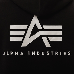 Толстовка Alpha Industries Small Logo Hoodie (Черная)