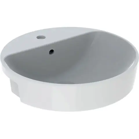 Geberit VariForm Раковина полувстраиваемая в столешницу круглой формы, D=50 см, с отв. под смеситель, с отв. перелива