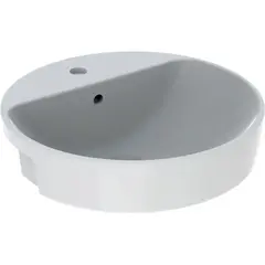 Geberit VariForm Раковина полувстраиваемая в столешницу круглой формы, D=50 см, с отв. под смеситель, с отв. перелива фото