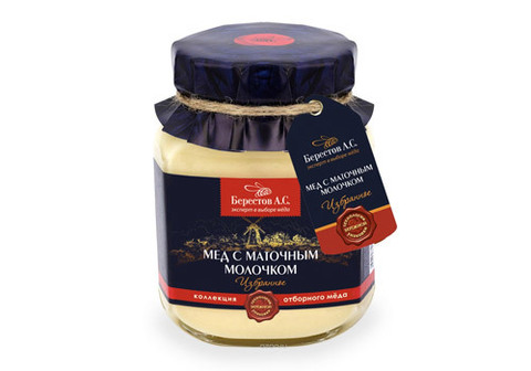 Мед с пчелиным маточным молочком "Берестов", 500г