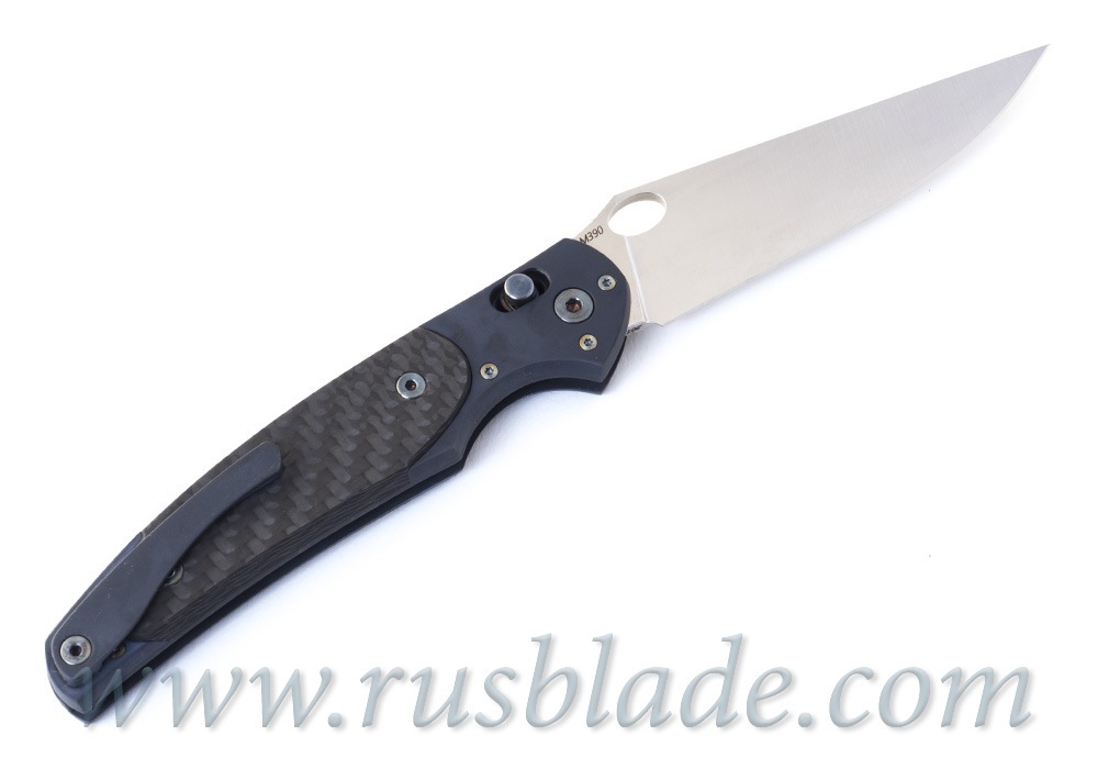 Cheburkov Axis Raven M390 Titanium CF Folding Knife - фотография 