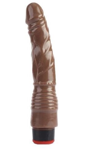 Коричневый вибратор-реалистик 8.8 Vibrating Dildo - 21,5 см. - CNT CNT-180043D