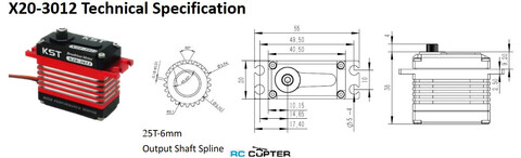 Сервопривод KST X20-3012 (25-35 кг/см, 0.11-0.15 сек/60°, 72г)