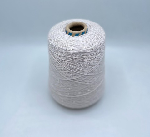 Бобинная пряжа (пр.Италия).art-Paillettes 500/100гр, 100%Меринос+пайетка, цвет-Жемчуг, арт.27600