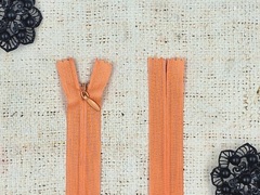 Молния потайная, L 50 см, тёмный персик