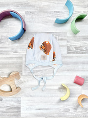 Утеплённый чепчик Mjölk Тигрята