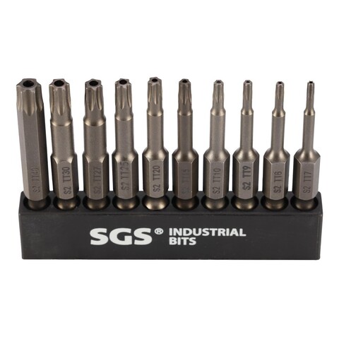 Набор бит TORX TR(с отверстием) S2 50мм 10шт SGS 6350-10TTC
