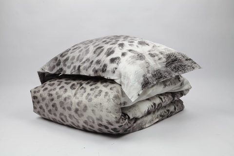 Постельное белье 2 спальное евро Roberto Cavalli Giaguaro серое